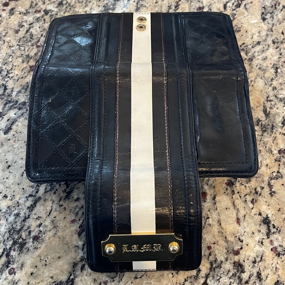 L.A.M.B. Black Leather Wallet with Gold hardware. Like New! - Picture 6 of 8